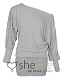 OutofGas Clothing Women's Batwing Off Shoulder Long Sleeve Top