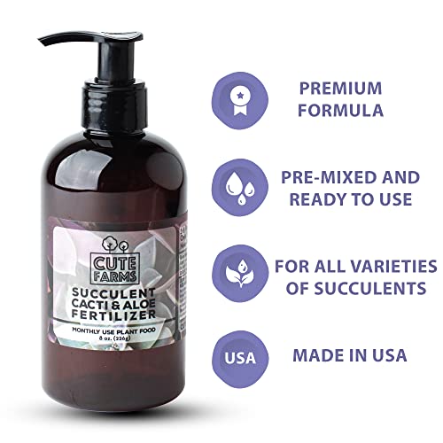 Cute Farms Succulent, Cacti, & Aloe Fertilizer Gentle Monthly Use