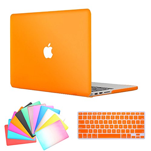 MacBook Air 13 Inch Case,Anrain AIR 13-inch Rubberized See Through Hard Shell Snap On Case Cover with Keyboard Cover For Apple MacBook Air 13.3" (Models: A1466 A1369),Orange