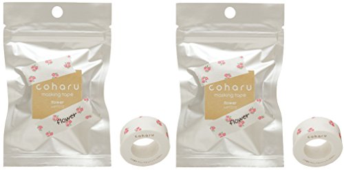 KING JIM Flower, set of two, coharu masking tape; for label printer TEPRA Lite