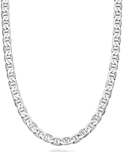 アクセサリー MEXICO MADE SILVER925 FLAT LINK NECKLACE Miabella Solid 925 Sterling Silver Italian 3mm Thick Square Link