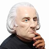 CreepyParty Deluxe Halloween Costume Party Latex Human Head Mask Washington White