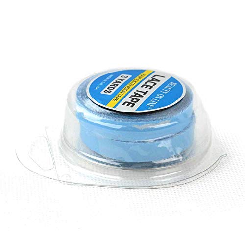2 Rolls Lace Front Hair System US Tape Double Side Adhesive Tape For Hair Extensions/Wigs/Toupee 0.85cmx3Yards Strong Double Tape Blue Color