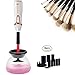 Nordosh Makeup Brush Cleaner Machine - Completely Clean in Seconds & Dry in 360 Rotation With 8 Rubber Tool Holders - Electric Makeup Brush Cleaner Kit Suit all Sizes of Cosmetic brushes