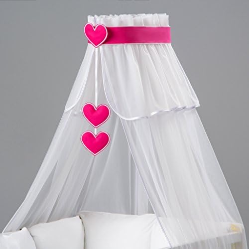 3 Element Set : Lovely Canopy/Mosquito Net for Baby Cot Bed Crib + Hanging Decorations + Holder/Designed by Dreamzzz Handmade