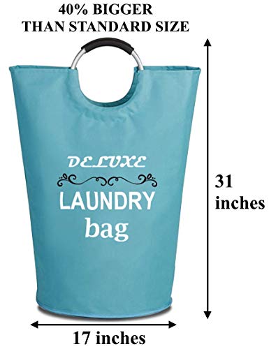Brieftons 115L Extra Large Laundry Basket, Collapsible Fabric Laundry Hamper Storage Bag, Foldable Clothes Tote with Aluminium Handles, Coin Pocket, Perfect for Washing, Storage & Organization Needs