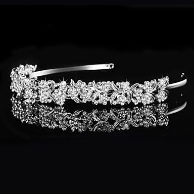 MJW&G Vintage Charming Design Wedding Bride Handmake Headband Cown Pearls Hair Accessior Flower Silver , sliver