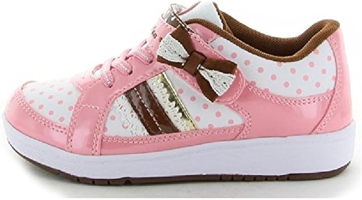 Amazon ムーンスター キッズシューズ スニーカー ジュニア 女の子 子供靴 女児 ガールズ ガーリースタイル かわいい リボン ドット柄 17cm 23cm 運動靴 通学靴 Sg C451 18 0cm ピンク Moonstar ムーンスター 運動靴 スニーカー