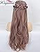 K'ryssma Ash Pink Lace Front Wig Ombre Long Wavy Synthetic Wigs 22 inches