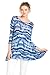 Frumos Womens Tunic Round Neck 3/4 Sleeve Top Navy Wave X-Large