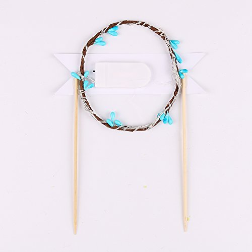 PALASASA Blue LED lights Happy Birthday Garland cake topper for Birthday Party Decorations