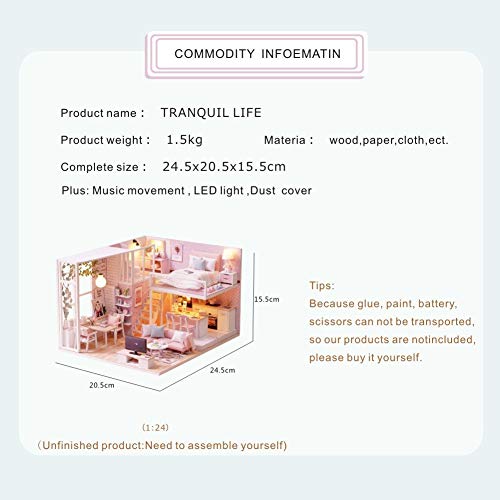 1 CUTEBEE+Dollhouse+Miniature+Furniture+Movement
