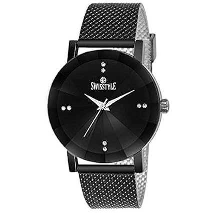 Quartz Movement Analogue Black Dial Mens Watch