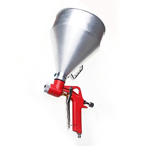 ORAZIO Air Hopper Feed Texture Paint Spray Gun 1-1/2 Gallon with Aluminum Cup and 3 Nozzels 4mm 6mm 8mm for Ceiling Wall Render Drywall Plaster Painting Varnishing Lacquering 221470