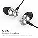 UiiSii US60 Bamboo Earphones in-Ear Earbuds Headphones with Microphone Corded Headset (Black)