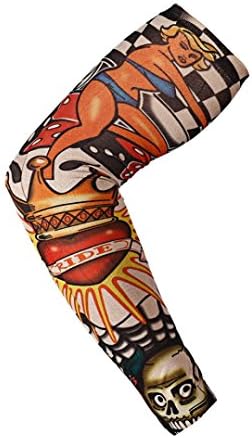 HANYI Nylon Elastic Tattoo Arm Stockings, Fashion Temporary Tattoo Sleeve Designs Body Arm Stockings Tatoo Cool (M)