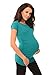 Purpless Maternity Plain Cotton Top Pregnancy T-Shirt Tee for Pregnant Women 5010 (6, Dark Turquoise)