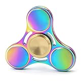 Cppslee Hands Fidget Spinner Safe Cool Toy Stress Reducer- Perfect For ADD, ADHD, Anxiety, and Autism Adult Children (Rainbow #5)
