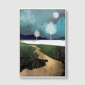 Framed Canvas Home Artwork Decoration Nordic Style Abstract Color Canvas Wall Art for Living Room, Bedroom - 16x24 inches