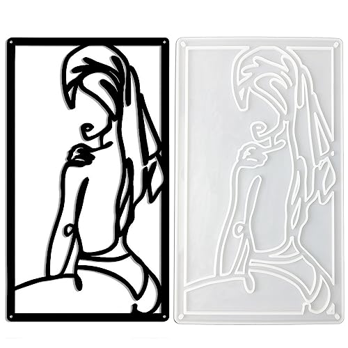 EIGTWEN Resin Molds Wall Hangings Line Drawing Decor, Aesthetic Body Art Minimalist, Epoxy Resin Silicone Molds Abstract