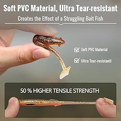 TRUSCEND Hand Made Soft Fishing Lures 10PCS, Paddle