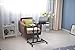 CA&HomeDecor Height Adjustable Office Desk Rolling Laptop Desk Cart Over Bed Hospital Table Stand, Black