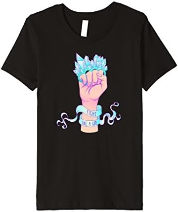 Kids Crystal Brass Knuckle Fight Like Girls Pastel Goth T Shirt 6 Black