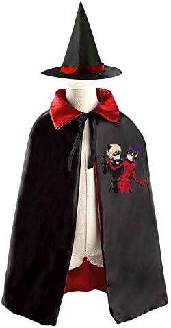 DBT Cartoon Miraculous Ladybug Childrens' Halloween Costume Wizard Witch Cloak Cape Robe and Hat