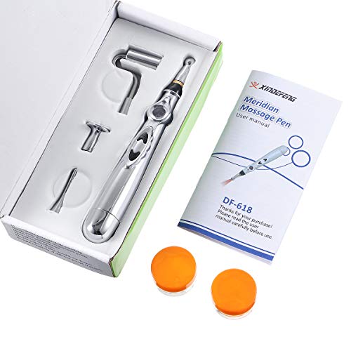 Acupuncture Pen LIUMY 5 in 1 Electronic Acupuncture Pen with Replaceable Massage Head, Multi-Function Massage Pen Tools for Pain Relief, Meridian Energy Pulse Massage (with 2 Gel) - Thumbnail 6