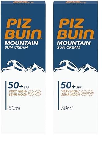 Piz Buin Mountain Face Suncream SPF 50+, 50ml (Pack of 2)