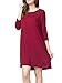 GUDNIQUE Women's Ultra Soft Bamboo Three-Quarter Sleeve Shift Dress, Made in USA