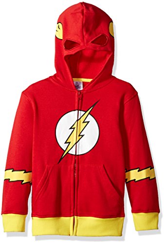 Dc comics big boys  flash fleece zip costume hoodie, red, 12