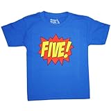 Happy Family Clothing Little Boys' Superhero Fifth Birthday Kids T-Shirt