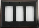 Deco Step Style Oil Rubbed Bronze 3 Gang GFI/Rocker Wall Plate