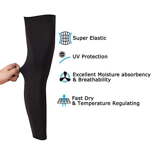 Beauty7 Pair Full length Leg Compression Sleeve Basketball Cycling Running 13" - Thumbnail 2