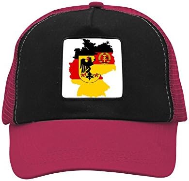 LSSZYSZ German flag 3D Printing Mesh Cap Adjustable Unisex Snapback Trucker Hat For Men Women Wine red