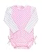 RuffleButts Pink Polka Long Sleeve One Piece Rash Guard - 3-6m