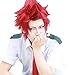 ROLECOS Eijiro Kirishima Cosplay Wigs Short Fluffy Party Hair Wig Red