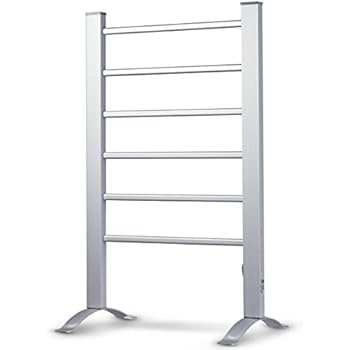 Tangkula Towel Warmer, 6 Bar 100W Home Bathroom Space Saving Wall Mounted & Free Standing Style Cloth Bath Towel Heated Drying Rack
