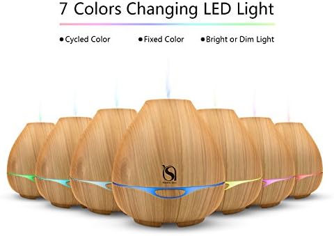 Essential Oil Diffuser, Aroma Wood Grain Diffuser with Lights for Sweet Sleep