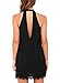 Fantaist Women's Open Back Formal Mini Lace Halter Dresses for Special Occasion (XL, FT610-Black)