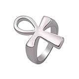 U7 Stainless Steel Cross Ankh Ring (Size 7 to 12)