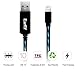 Lightning Cable, Earfly Visible Flowing Lightning to USB Cable 3 ft, Charging Cables Work with iPhone 7/iPad/iPod and More.( Black+ Blue)