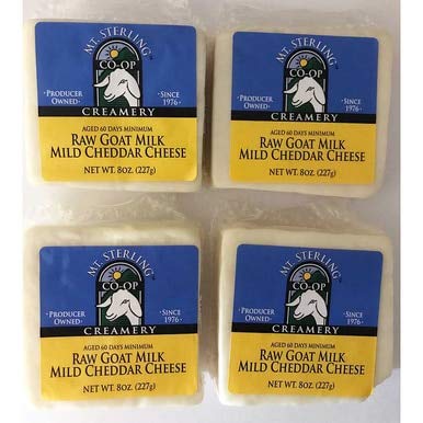 Mt. Sterling Raw Goat Milk Cheddar Cheese - Four 8 oz. Packages
