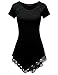 Doublju Lace Hem Asymmetrical Tunic Dress Top for Women with Plus Size