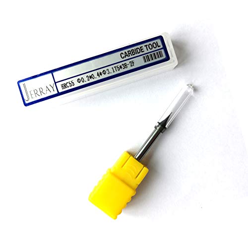 2pcs 0.2mm with 3.175mm shank diameter HRC55 2 Flutes Micro Grain Tungsten Carbide Flat End Mill CNC Milling Cutters Router Bits