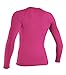 O'Neill UV Sun Protection Womens Basic Skins Long Sleeve Crew Sun Shirt Rash Guard, Fox Pink, Large