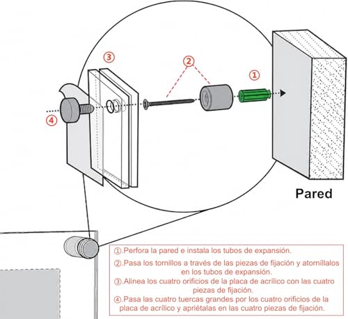 Soporte de Pared Acrílico Transparente, 33.5x24.5cm Letrero Marco Tamaño Carta, Porta Menu para Título Profesional y Marcos de Fotos Acrílicos