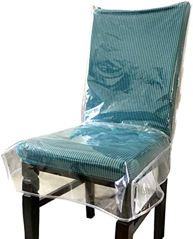Swanna Plastic Dining Chair Covers with Backrests,Clear PVC Seat