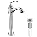 Kraus FVS-1810-PU-10CH Visio Single Lever Vessel Bathroom Faucet with Matching Pop Up Drain,Chrome